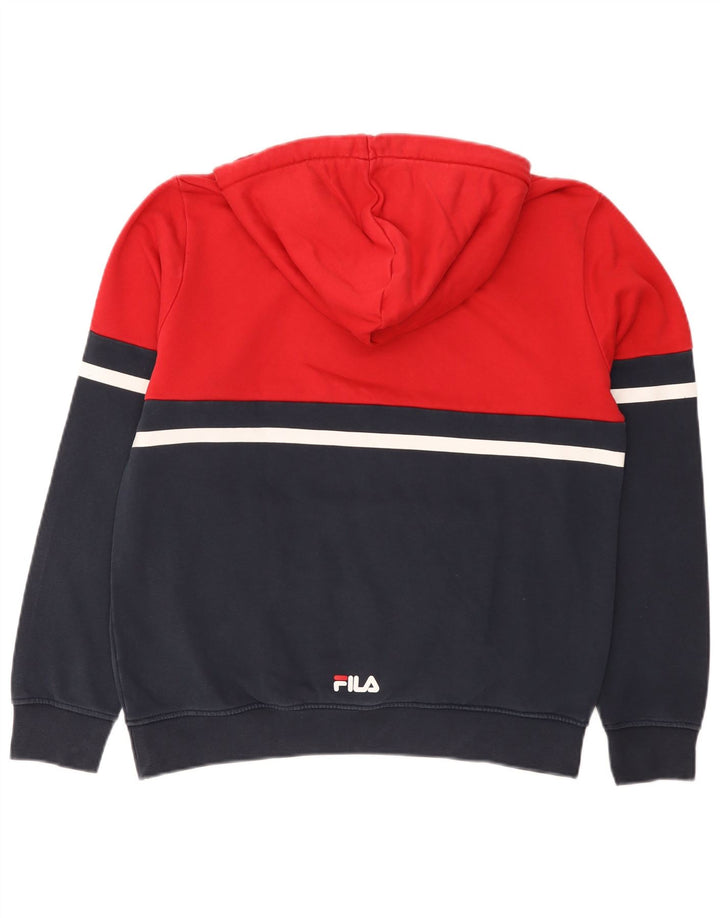 Fila Мужской джемпер с капюшоном с рисунком, маленький красный, цветной блок