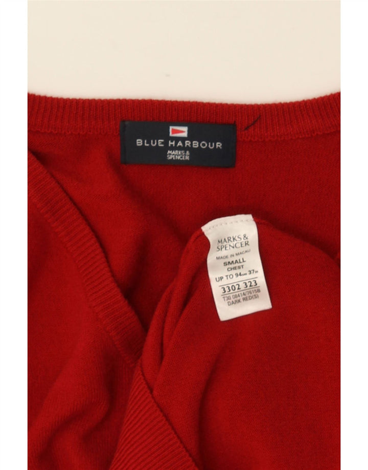 Мужской джемпер с v-образным вырезом MARKS & SPENCER Blue Harbour, маленький красный акрил