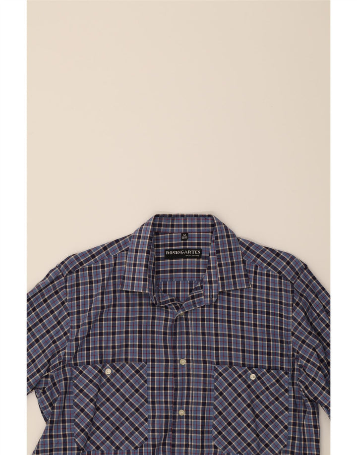 VINTAGE Mens Flannel Shirt UK 39/40 Medium Blue Check Cotton Vintage Vintage and Second-Hand Vintage from Messina Hembry 