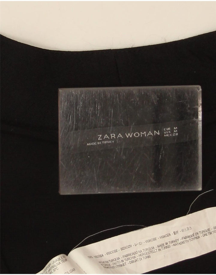 Женская блузка с длинным рукавом Zara UK 14, средний черный, вискоза
