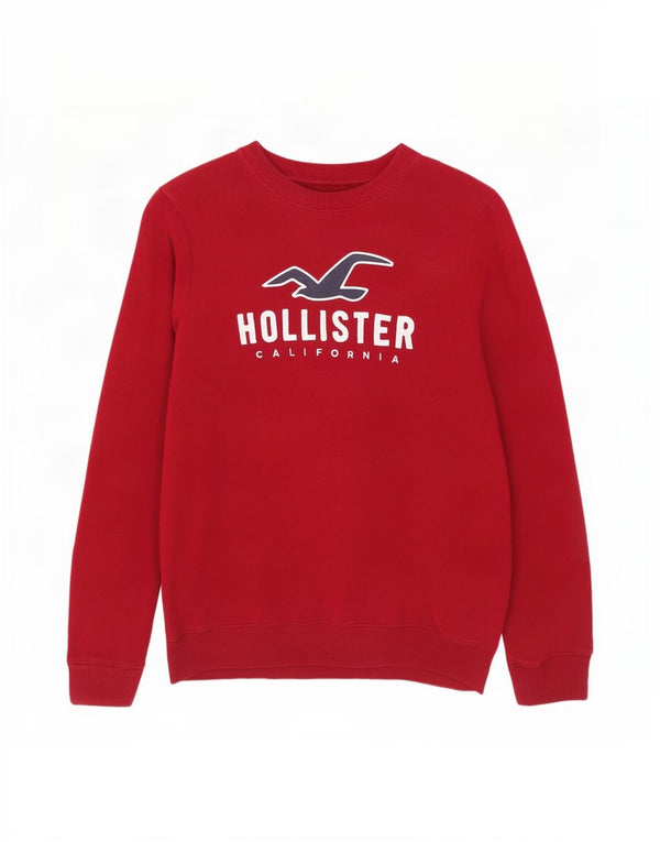Женский свитер с рисунком Hollister, большой бордовый хлопок, Великобритания 16 шт.
