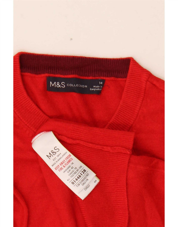 Женский укороченный кардиган Marks & Spencer UK 14, средний красный вискоза