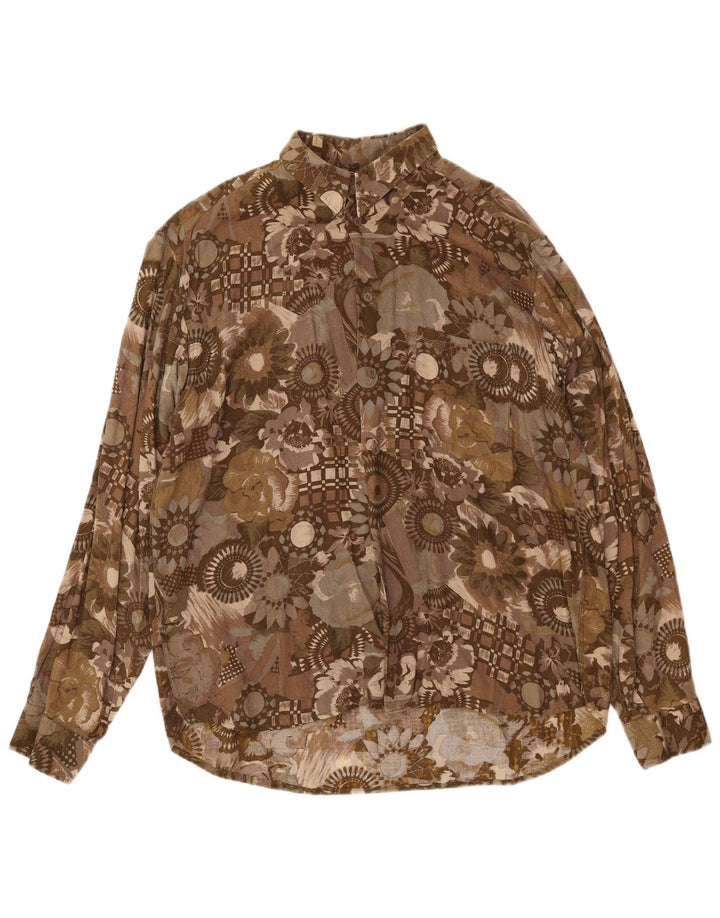 Мужская рубашка Compagnie XL коричневая с цветочным принтом
