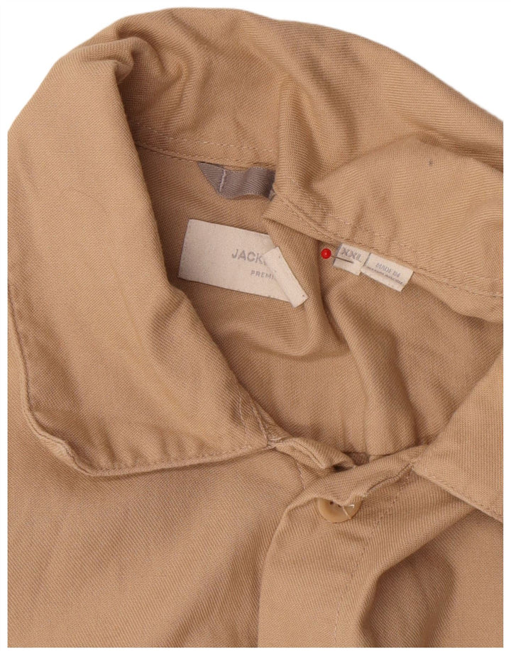 Мужская рубашка Jack & Jones 2XL бежевый хлопок
