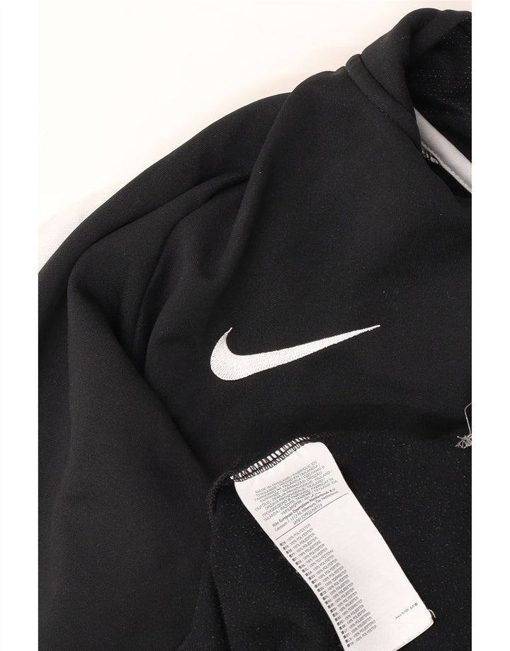 Мужской пуловер с воротником на молнии Nike, большой черный полиэстер с цветными блоками