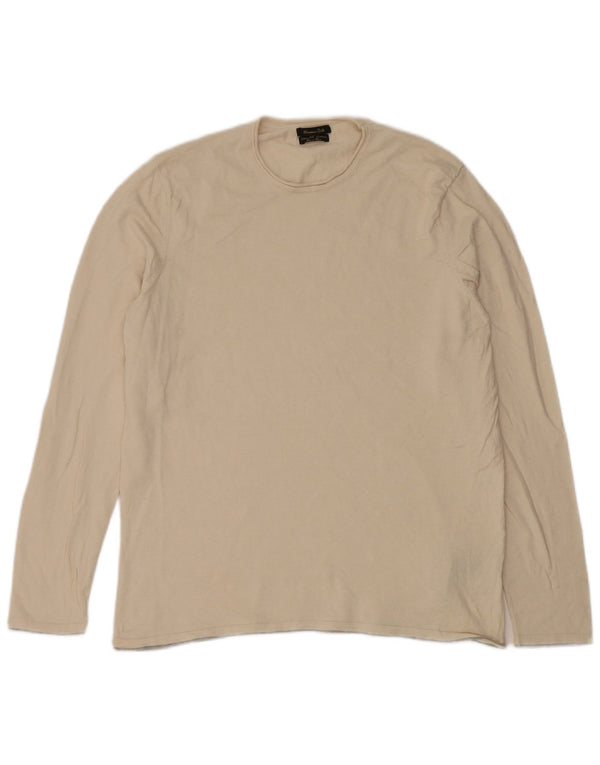 Женский топ Massimo Dutti с длинным рукавом UK 18 XL, бежевый хлопок