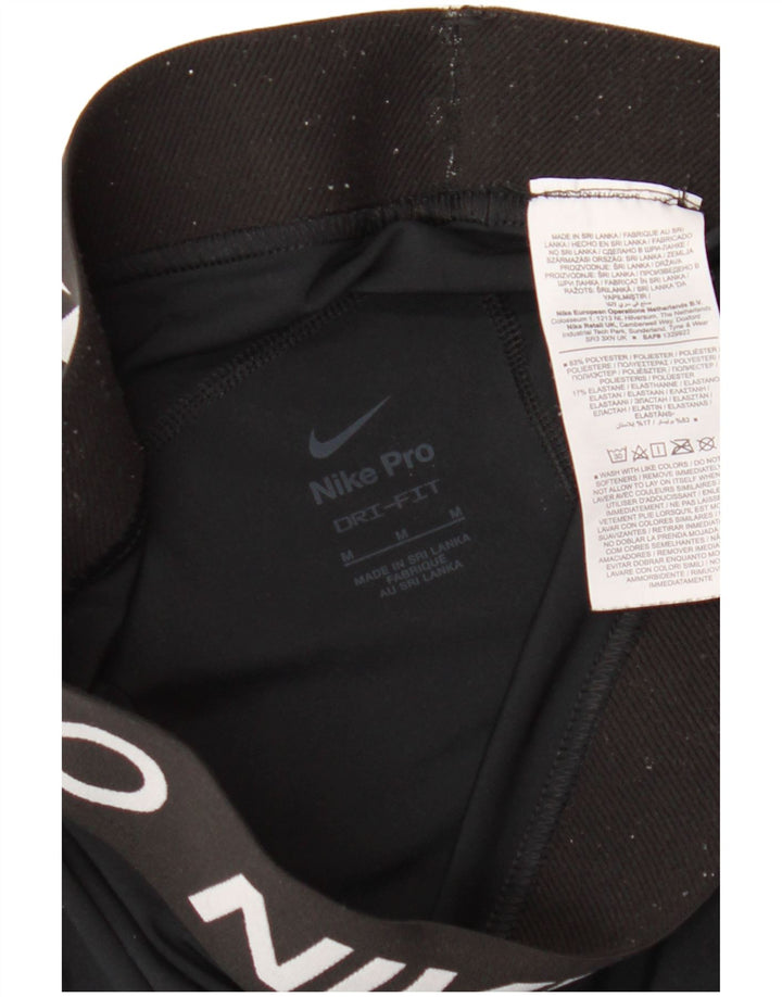 Женские спортивные шорты NIKE Dri Fit с графическим рисунком UK 12, средний черный полиэстер
