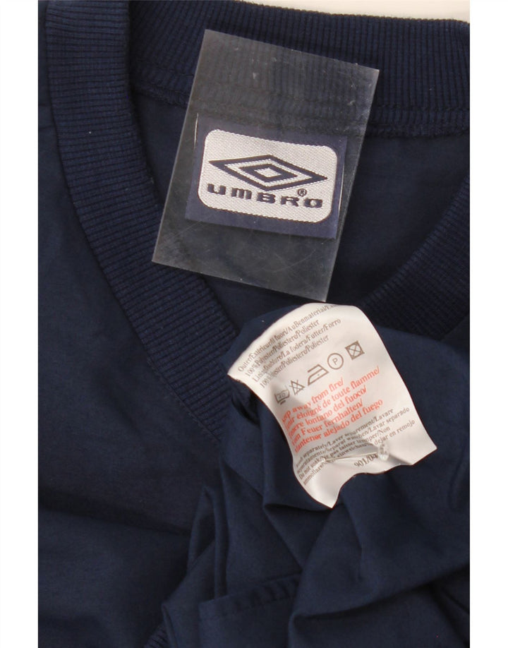 UMBERTO Mens Sweatshirt Jumper Small Navy Blue Polyester Vintage Umberto and Second-Hand Umberto from Messina Hembry 