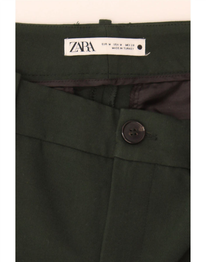 ZARA Womens Slim Chino Trousers Medium W30 L28 Green Polyester Vintage Zara and Second-Hand Zara from Messina Hembry 