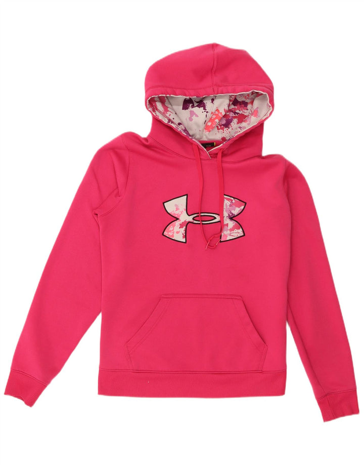 Женский джемпер с капюшоном Under Armour UK 14, полиэстер среднего розового цвета