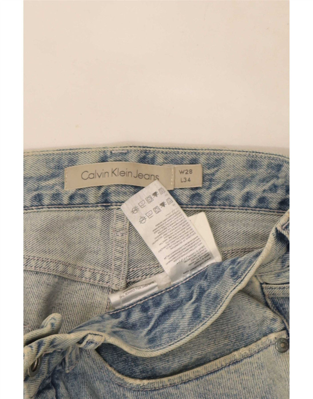 Мужские узкие джинсы Calvin Klein W28 L34 синие, хлопок