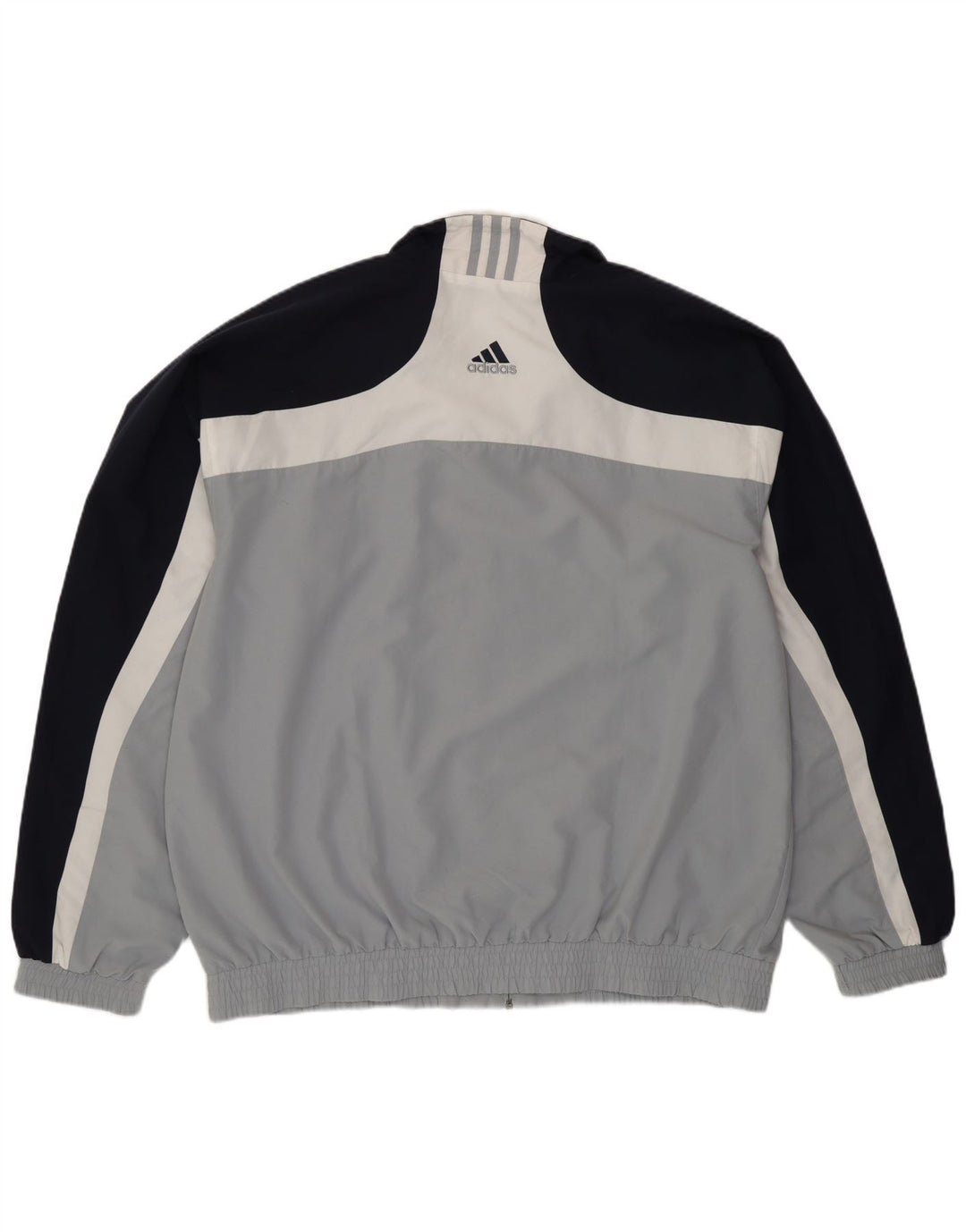 Мужская спортивная куртка Adidas UK 46/48 XL, серый полиэстер с цветными блоками
