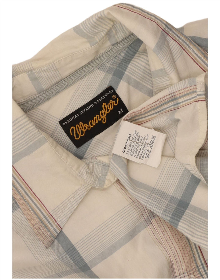 Мужская рубашка Wrangler в клетку белого цвета, хлопок среднего размера