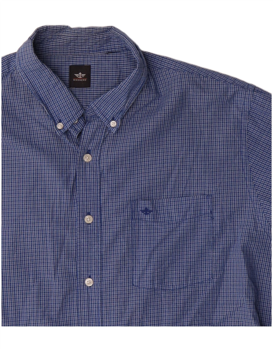 Мужская рубашка Dockers XL синяя в клетку