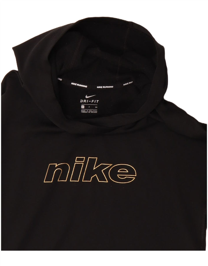 Женский джемпер с капюшоном большого размера Nike Dri Fit UK 10, маленький черный