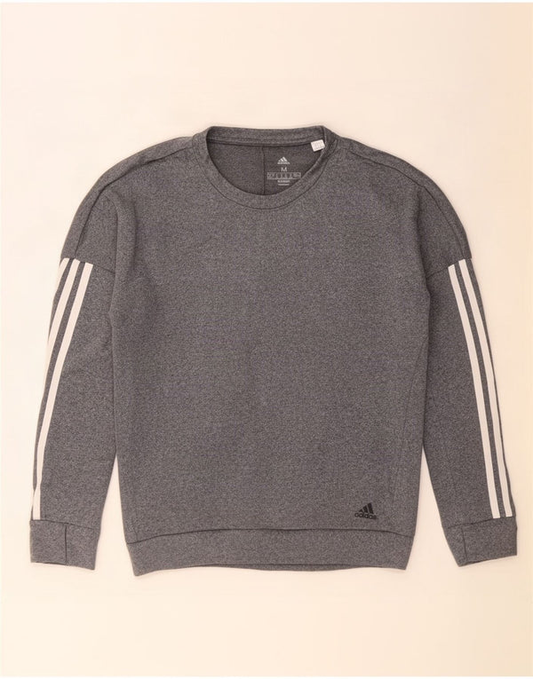 Женский свитер Adidas UK 12/14, средний серый полиэстер с крапинками