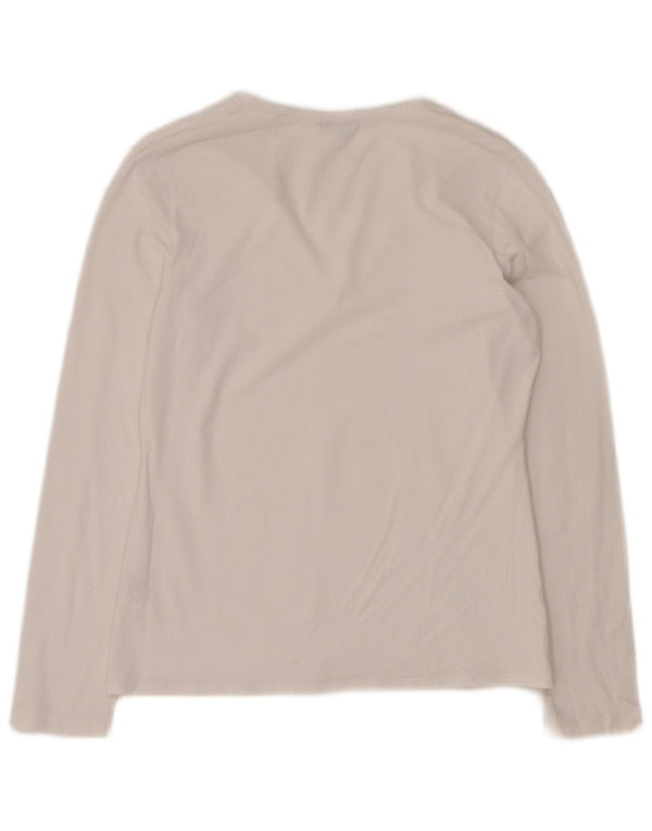 Женский топ JIGSAW с длинным рукавом UK 12, средний размер, белый хлопок