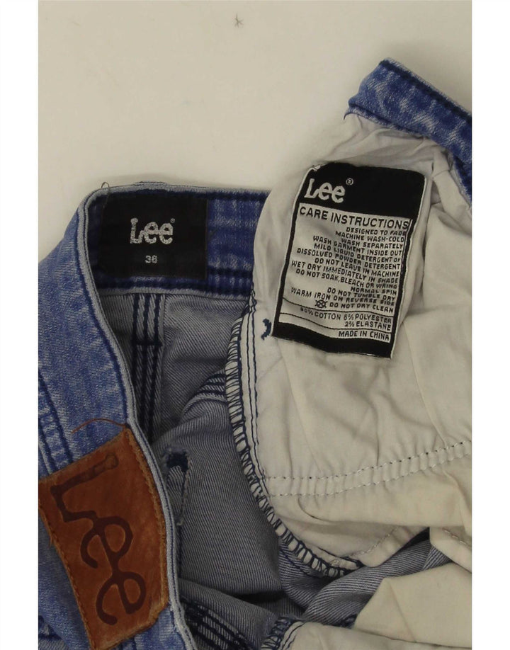 Женские потертые джинсы скинни Lee W36 L30, синий хлопок