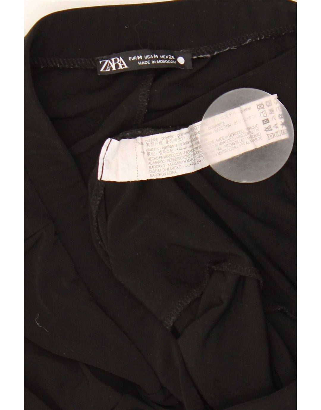 Zara Женские узкие повседневные брюки среднего размера W28 L34, черные полиэстер