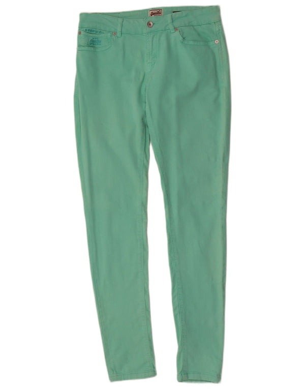 Superdry Женские суперузкие повседневные брюки W30 L32 Зеленые