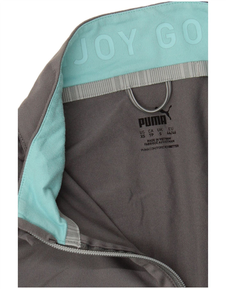 PUMA Mens Zip Neck Sweatshirt Jumper Small Grey Colourblock Polyester