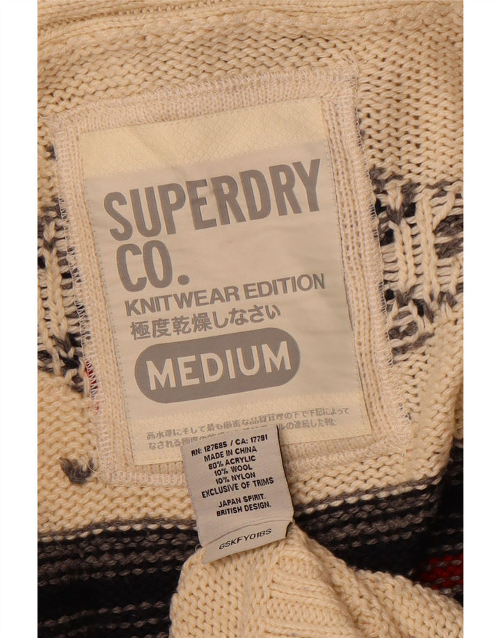 SUPERDRY Женский удлиненный кардиган-свитер UK 14 Medium Off White