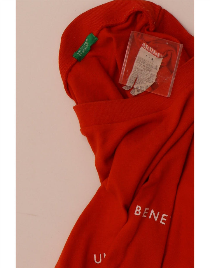 Женская футболка с рисунком BENETTON Top UK 16, большой оранжевый хлопок