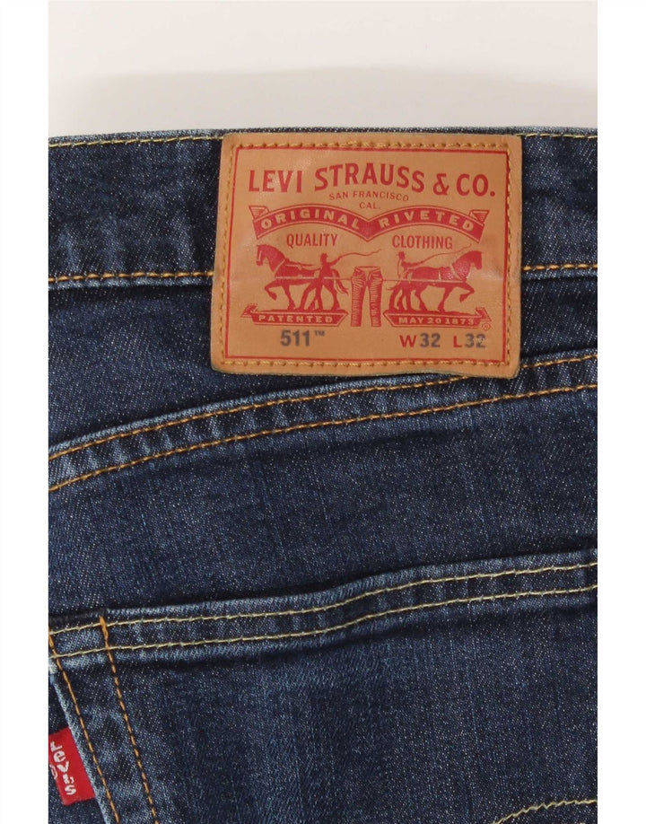 Мужские джинсы Levi's 511 Slim W32 L32 Темно-синие, хлопок