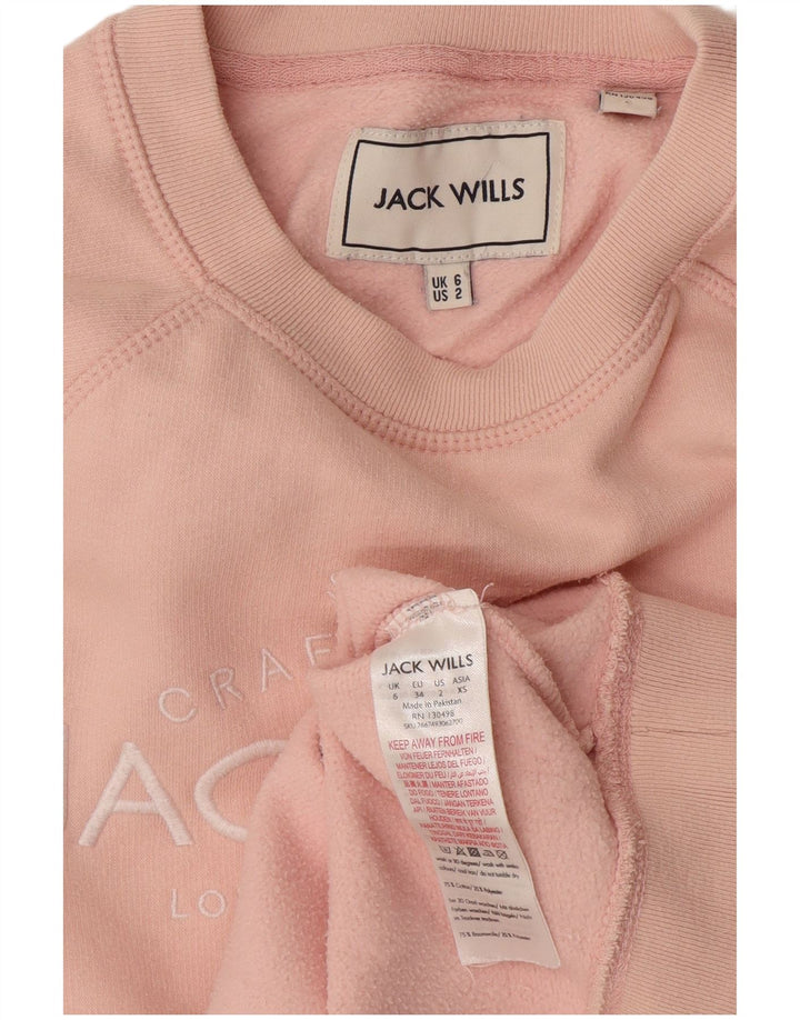 Женский джемпер большого размера с рисунком Jack Wills, Великобритания, 6, маленький розовый