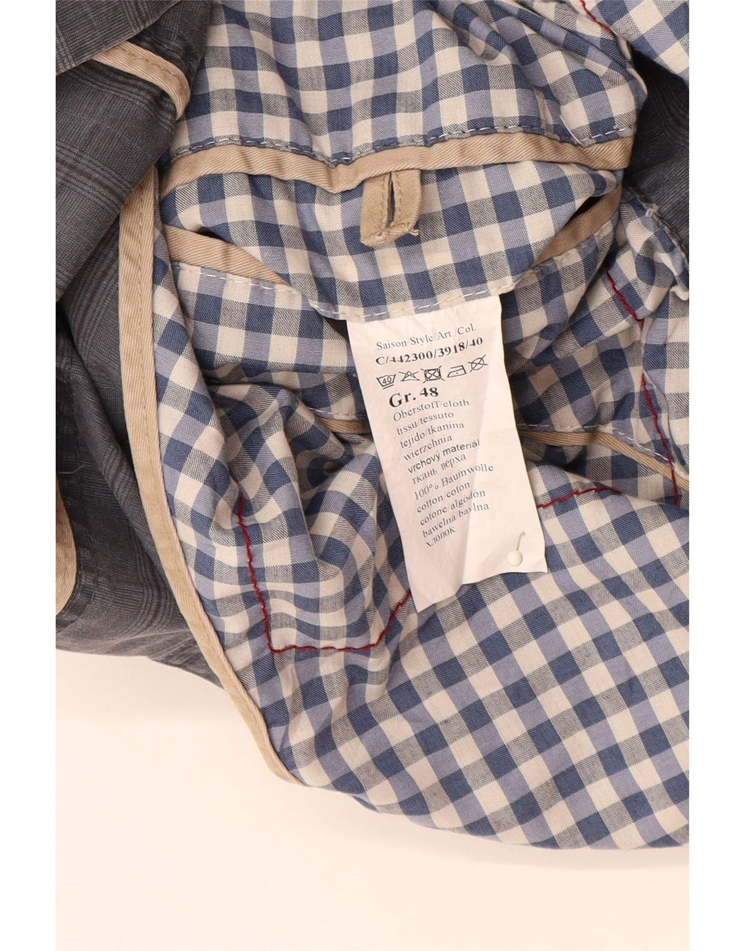 Мужской пиджак на 2 пуговицах CAMEL ACTIVE IT 48, хлопковый средний синий в клетку