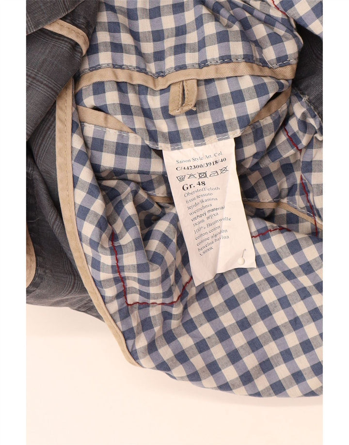 Мужской пиджак на 2 пуговицах CAMEL ACTIVE IT 48, хлопковый средний синий в клетку