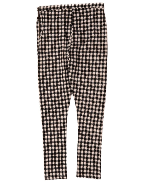 Topshop Женские узкие повседневные брюки UK 12 Medium W28 L26 Черные клетчатые