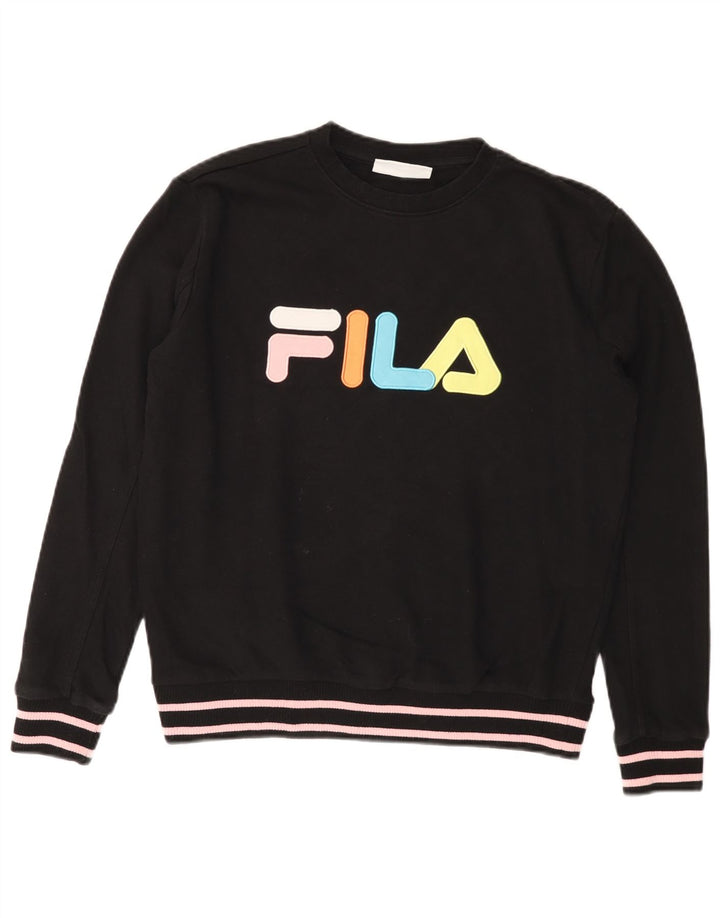 Женский свитер FILA с рисунком UK 14, средний черный, хлопок