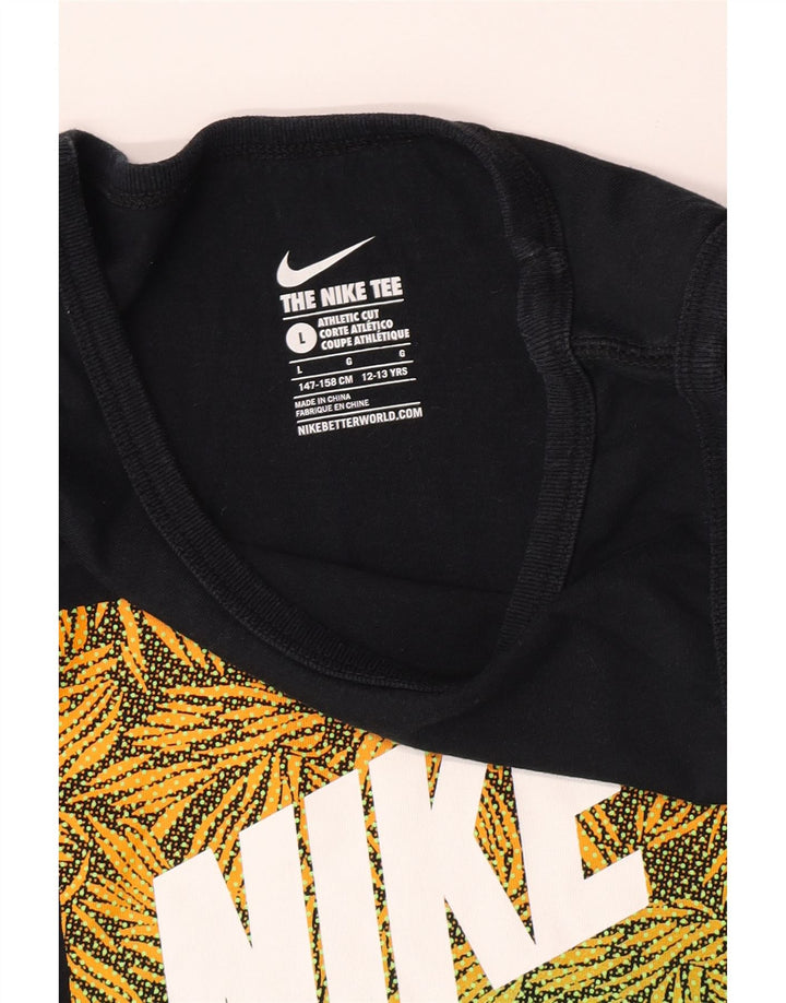 Топ с графическим рисунком Nike для мальчиков спортивного кроя, большой черный цвет, 12–13 лет