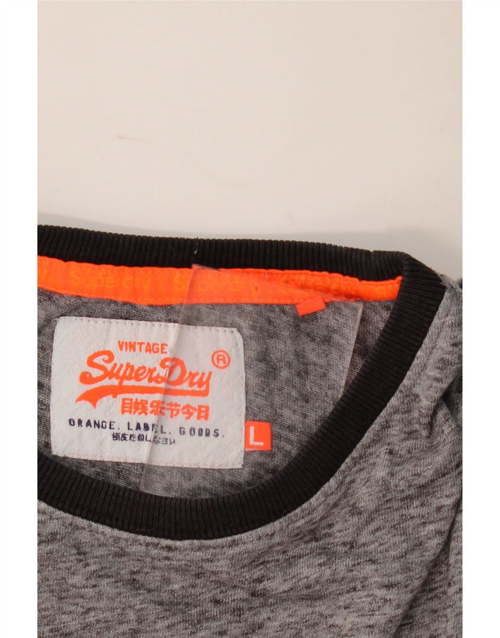 Мужская футболка Superdry, большая серая в крапинку