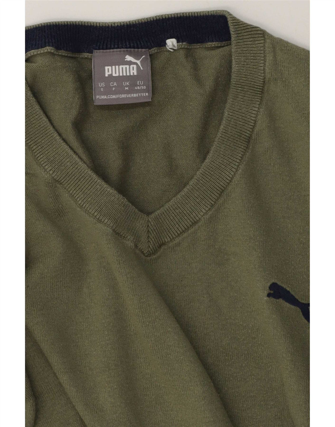 Мужской джемпер с v-образным вырезом Puma, средний зеленый цветных блоков