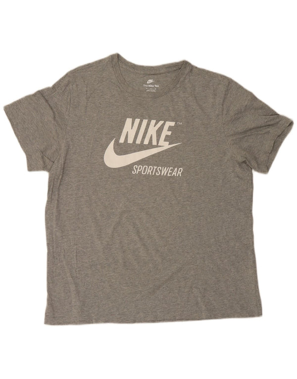 Мужская футболка с рисунком Nike Top XL, серый хлопок с крапинками