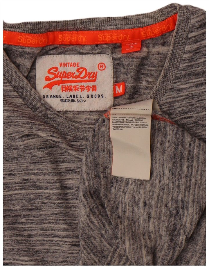 Superdry Мужская футболка из хлопка среднего серого цвета с крапинками