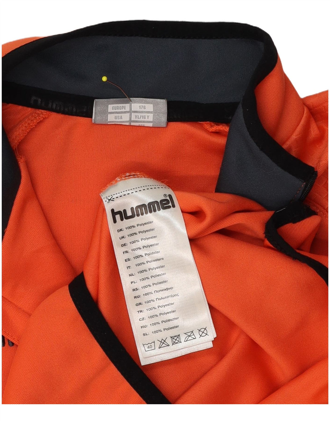 Hummel Спортивный костюм-пуловер с графическим рисунком для мальчиков 15-16 лет Оранжевый с цветными блоками