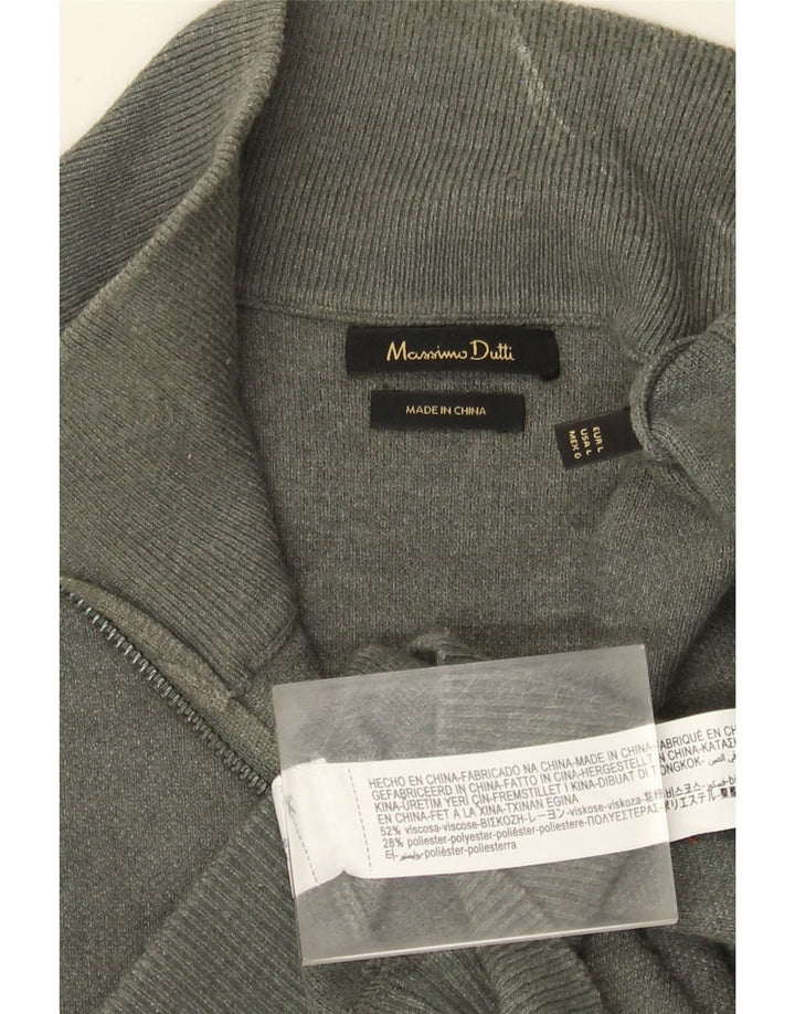Мужской джемпер с воротником на молнии Massimo Dutti, большой серый вискоза