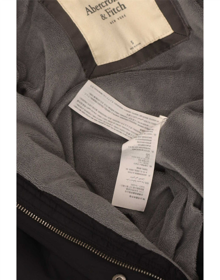 Женская утепленная куртка с капюшоном Abercrombie & Fitch UK 10, маленький черный полиэстер
