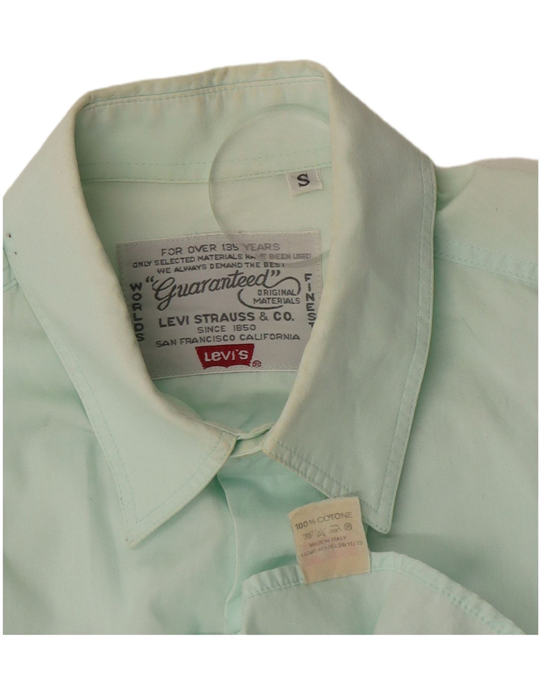Мужская рубашка Levi's, маленькая, бирюзовая, хлопок
