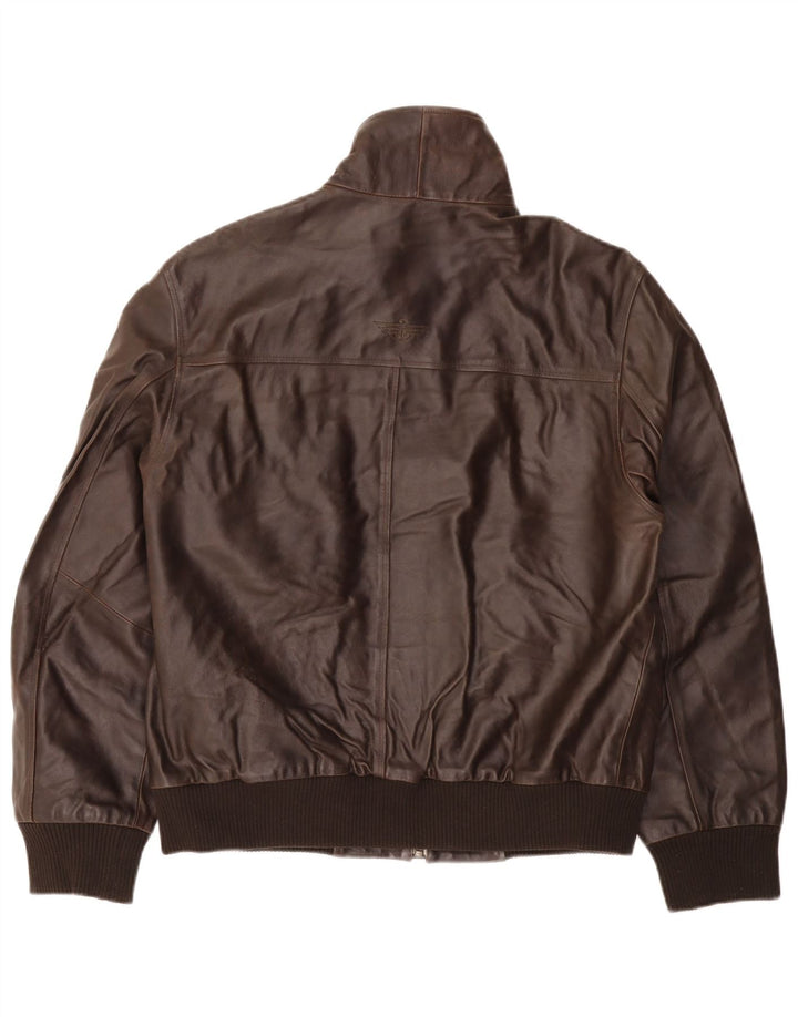Мужская кожаная куртка Dockers UK 40, большая коричневая