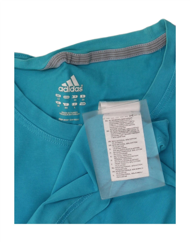 Женская футболка Adidas Top UK 12, средний синий хлопок