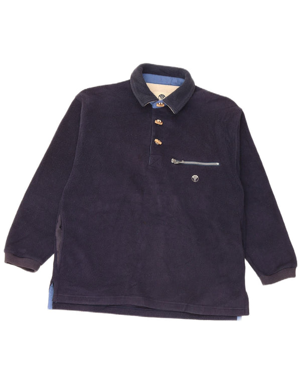 FAT FACE Мужской флисовый джемпер свободного кроя Polartec с воротником-поло XS, темно-синий
