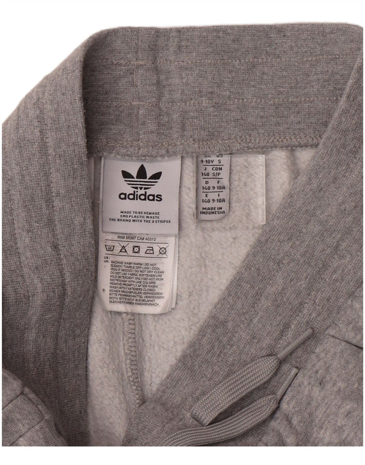 ADIDAS Boys Sport Shorts 9-10 Years  Grey Cotton