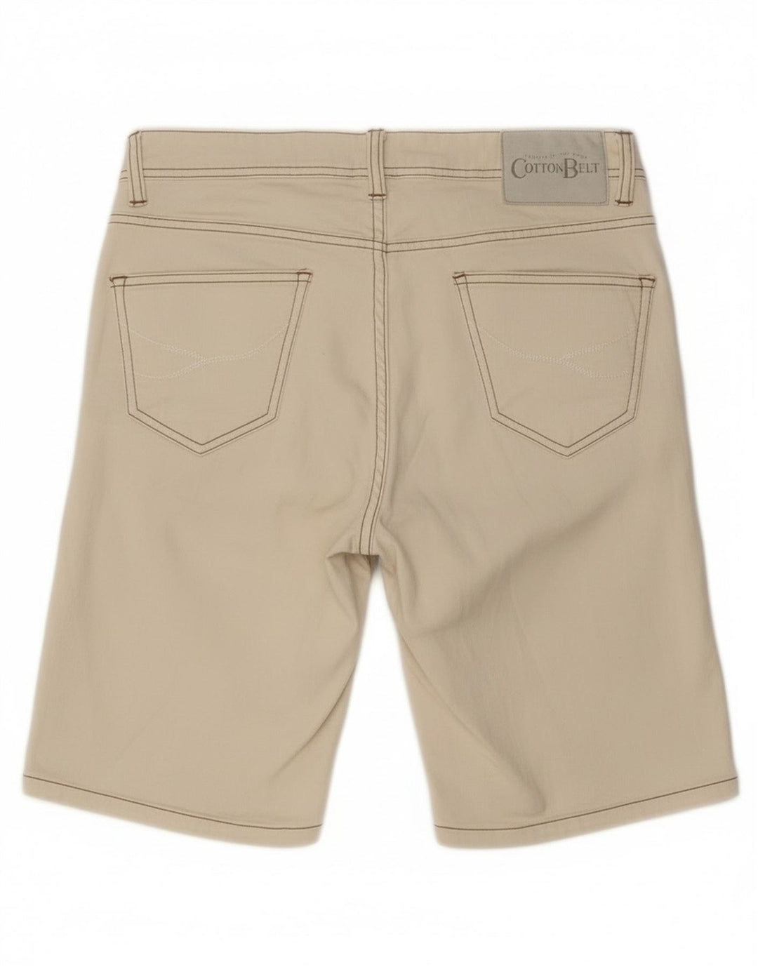 Мужские джинсовые шорты Slim Fit с хлопковым ремнем W32, средний цвет, белый хлопок