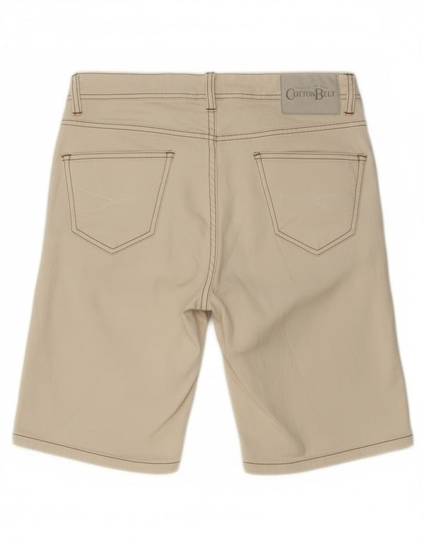 Мужские джинсовые шорты Slim Fit с хлопковым ремнем W32, средний цвет, белый хлопок