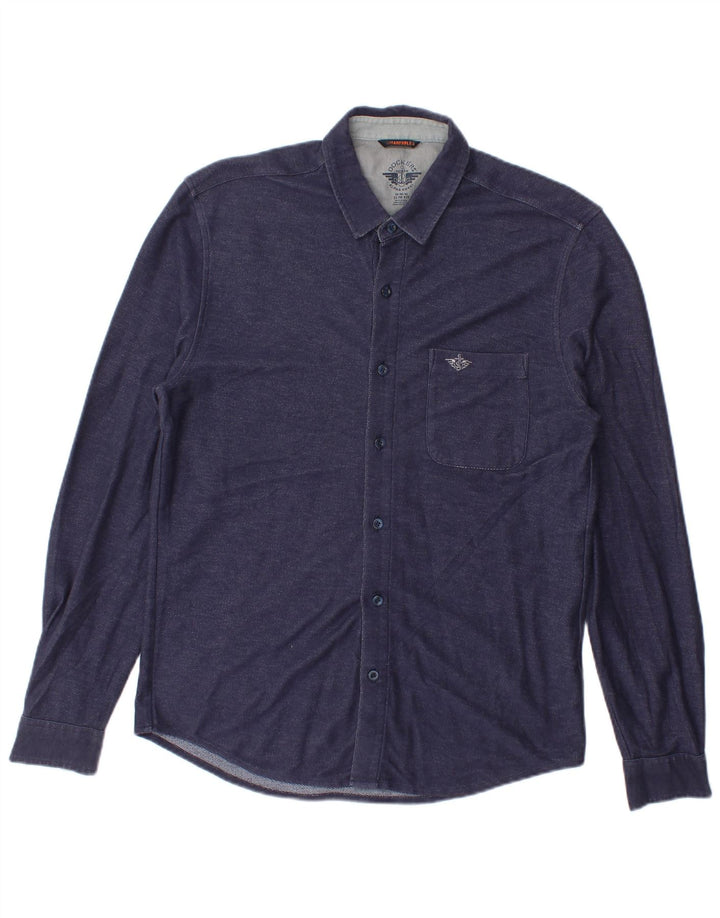 Мужская рубашка Dockers Flex Slim Fit среднего размера, темно-синяя