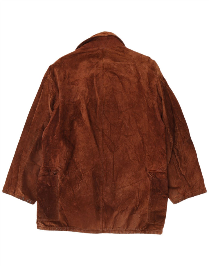 Винтажное женское замшевое пальто UK 18 XL Коричневое